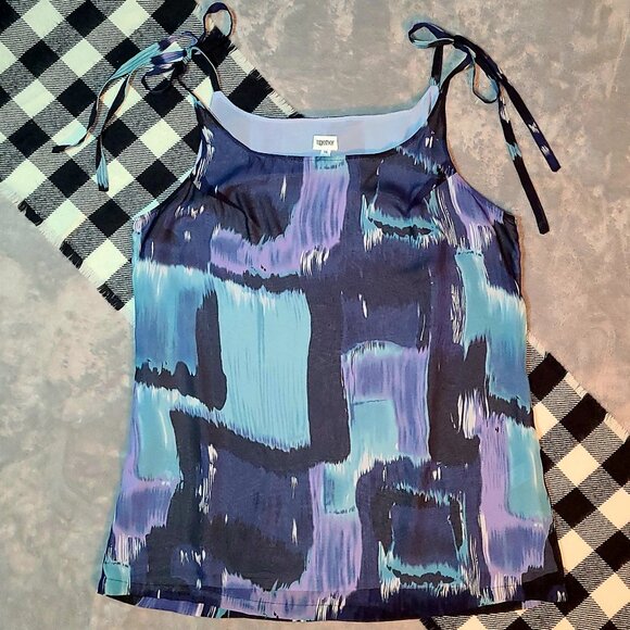 16 | Together | Abstract Tie Strap Cami Top - Picture 1 of 5